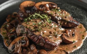 Beef Blade Steaks with Mushroom Sauce