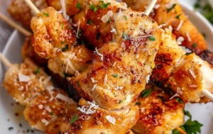 Garlic Parmesan Chicken Skewers