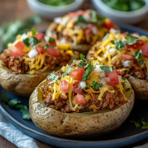 Taco-Stuffed Baked Potatoes