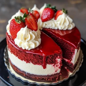 Red Velvet Strawberry Cheesecake