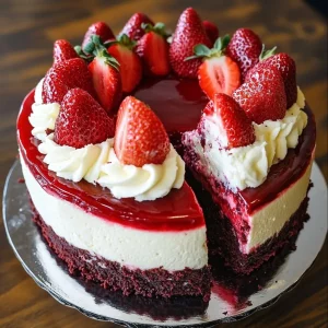 Red Velvet Strawberry Cheesecake