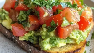 Smashed Avocado Bruschetta 