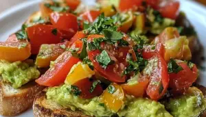 Smashed Avocado Bruschetta 