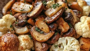 Garlic Cauliflower and Mushrooms