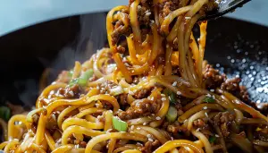 Mongolian Ground Beef Noodles