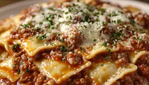 Crockpot Ravioli Lasagna