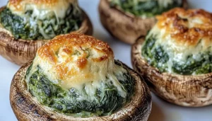 Spinach Stuffed Portobello Mushrooms 