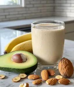 Almond Banana Avocado Smoothie