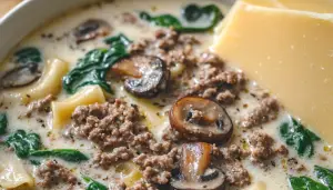 Pasta Soup with Sausage and Spinach