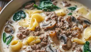 Pasta Soup with Sausage and Spinach